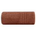Ręcznik ROMEO z bawełny podkreślony bordiurą tkaną  w wypukłe paski - 50 x 90 cm - ceglasty 3