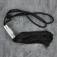 Dekoracyjny sznur MONA do upięć z chwostem z metalową obrączką i brokatową aplikacją - 76 x 38 cm - czarny 1