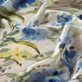 Firana NICOLE z malarskim deseniem niebieskich kwiatów oraz efektem deszczyku - 140 x 250 cm - niebieski 5