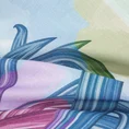 EUROFIRANY PREMIUM Komplet pościeli z wysokogatunkowej bawełny hiszpańskiej  z nadrukiem panelowym asymetryczny wzór z barwnymi liśćmi - 160 x 200 cm - biały 4
