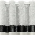 Zasłona z welwetu zdobiona pasem tkaniny z moherową nicią oraz połyskliwych czarnych cekinów - 140 x 250 cm - srebrny 5