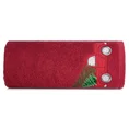 Ręcznik świąteczny SANTA 22  bawełniany z aplikacją z samochodem i choinką - 70 x 140 cm - czerwony 3