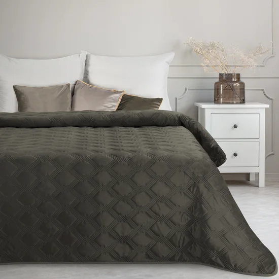EUROFIRANY PREMIUM narzuta SOFIA 5 z welwetu pikowana metodą hot press - 200 x 220 cm - stalowy