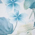 Zasłona LARA z półtransparentnej etaminy z nadrukiem egzotycznych kwiatów i liści - 140 x 250 cm - niebieski 7