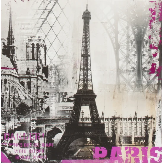 Obraz dekoracyjny PARIS - 60 x 60 cm - wielokolorowy