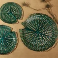 Patera MELA ze szkła artystycznego w kształcie liścia lilii wodnej - ∅ 24 x 3 cm - turkusowy 4
