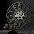 Dekoracyjny zegar ścienny w stylu industrialnym z metalu z ruchomymi kołami zębatymi - 90 x 8 x 90 cm - czarny 6