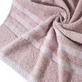 Ręcznik z żakardową bordiurą w pasy - 70 x 140 cm - pudrowy 6