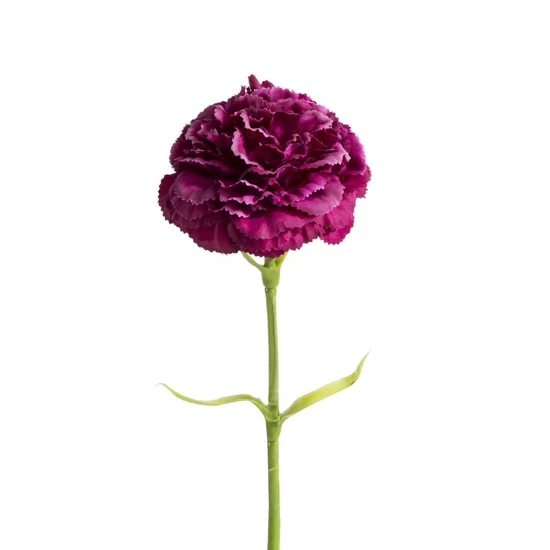 GOŹDZIK kwiat sztuczny dekoracyjny - dł. 40 cm śr. kwiat 9 cm - ciemnoróżowy