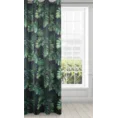 Zasłona z miękkiego welwetu z nadrukiem egzotycznych liści - 140 x 250 cm - zielony 2