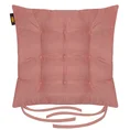 ADORE dwustronna welurowa poduszka siedziskowa na krzesło z dziewięcioma pikowaniami, gramatura 195 g/m2 - 40 x 40 x 6 cm - różowy 2