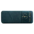 EVA MINGE Ręcznik GAJA z bawełny frotte z welwetową bordiurą i haftem z logo kolekcji - 50 x 90 cm - ciemnozielony 3