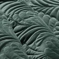 EUROFIRANY PREMIUM narzuta  z  welwetu pikowana metodą tradycyjnego szycia, wzór liści - 170 x 210 cm - ciemnomiętowy 3