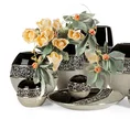 Świecznik ceramiczny JOYCE  dekorowany drobnymi kryształkami srebrno-czarny - 12 x 12 x 10 cm - srebrny 3