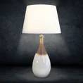 Lampa KATIA na ceramicznej podstawie w stylu boho z cieniowaniem - 28 x 28 x 73 cm - kremowy 1