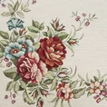 Bieżnik z grubszej tkaniny gobelinowej z nicią szenilową z motywem kwiatów - 45 x 140 cm - naturalny 2