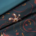 TERRA COLLECTION Komplet pościeli  MOROCCO 1 z makosatyny bawełnianej z kwiatami w stylu orientalnym - 160 x 200 cm - ciemnoniebieski 10