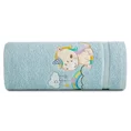 Ręcznik BABY z kapturkiem i naszywaną aplikacją z jednorożcem - 75 x 75 cm - niebieski 3