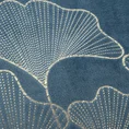 Koc GINKO miękki i miły w dotyku z błyszczącym nadrukiem z motywem liści miłorzębu - 150 x 200 cm - niebieski 4