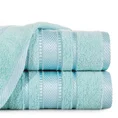 Ręcznik z żakardową błyszczącą bordiurą - 50 x 90 cm - niebieski 1
