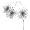 Fantazyjna zimowa gałązka z trzema kulistymi kwiatami obsypana srebrnym brokatem - 35 x 10 cm - srebrny 2