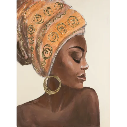 Obraz BEAUTY 1 ręcznie malowany na płótnie portret kobiety w turbanie Obraz BEAUTY 1 ręcznie malowany na płótnie portret kobiety w turbanie - 60 x 80 cm