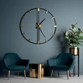 Dekoracyjny zegar ścienny z metalu w nowoczesnym minimalistycznym stylu - 80 x 5 x 80 cm - czarny 2