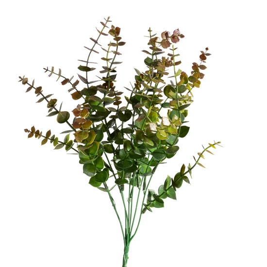 GAŁĄZKA OZDOBNA z drobnymi listeczkami, kwiat sztuczny dekoracyjny - 40 cm - zielony