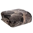 Koc bawełniano-akrylowy z motywem liści miłorzębu - 150 x 200 cm - czarny 3