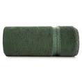EVA MINGE Ręcznik FILON w kolorze ciemnozielonym, w prążki z ozdobną bordiurą przetykaną srebrną nitką - 30 x 50 cm - butelkowy zielony 3