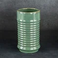 Wazon ceramiczny SAMI minimalistyczny, o kształcie walca ze żłobieniami - ∅ 15 x 26 cm - zielony 1