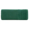 Ręcznik z wypukłą fakturą podkreślony welwetową bordiurą w krateczkę - 50 x 90 cm - butelkowy zielony 3
