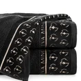 EVA MINGE Ręcznik SILK 8 z puszystej bawełny z welwetową bordiurą z logo kolekcji - 50 x 90 cm - czarny 1