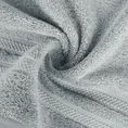 Ręcznik  klasyczny  z amerykańskiej bawełny czesanej z żakardową bordiurą w pasy - 50 x 90 cm - srebrny 5
