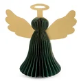 Figurka świąteczna ANIOŁ z złotymi skrzydłami w stylu eko - 25 x 15 x 25 cm - zielony 2