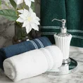 Ręcznik ALLY z bordiurą w pasy przetykany kontrastującą nicią miękki i puszysty, zero twist - 70 x 140 cm - zielony 6