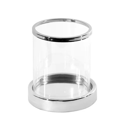 Świecznik dekoracyjny CLAIRE z metalu ze szklanym kloszem Świecznik dekoracyjny CLAIRE z metalu ze szklanym kloszem - ∅ 12 x 13 cm