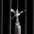 Dekoracyjny sznur do upięć z chwostem z kryształową ważką, styl glamour - 95 x 13 cm - srebrny 3