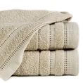 Ręcznik POLA z żakardową bordiurą zdobioną stebnowaniem - 50 x 90 cm - beżowy 1