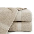 Ręcznik ALTEA z bordiurą z melanżowym pasem w stylu eko - 50 x 90 cm - beżowy 1