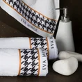 EVA MINGE Ręcznik MINGE 1 z bordiurą zdobioną fantazyjnym nadrukiem w pepitkę - 50 x 90 cm - biały 6