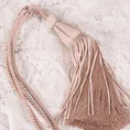 Dekoracyjny sznur do upięć z chwostem z efektownymi frędzlami z tkaniny - 80 cm - różowy 1