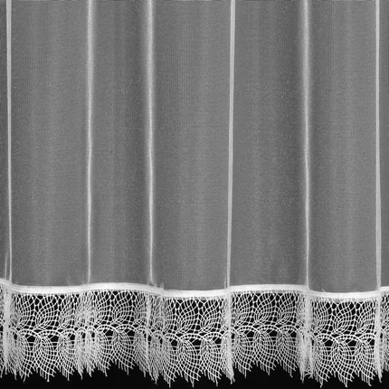 Firana SARI z drobnej siateczki zakończona ozdobną koronką Firana SARI z drobnej siateczki zakończona ozdobną koronką - 300 x 145 cm