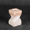 Świecznik ceramiczny RUBEN dwukolorowy z efektem ombre - 8 x 8 x 12 cm - kremowy 1