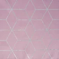 Zasłona CUBE ze srebrnym geometrycznym wzorem - 140 x 250 cm - ciemnoróżowy 7