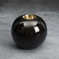 Świecznik ceramiczny o kulistym kształcie z nadrukiem złotej pszczoły - ∅ 12 x 10 cm - czarny 1
