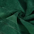 Ręcznik z żakardową bordiurą w geometrycznym stylu - 70 x 140 cm - butelkowy zielony 4