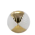 Kula ceramiczna biało-złota z geometrycznym wzorem - ∅ 9 x 9 cm - beżowy 2