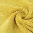 Ręcznik z szenilową bordiurą w błyszczące ukośne paski - 30 x 50 cm - musztardowy 5