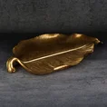 Patera dekoracyjna AMARI w kształcie liścia, złota - 31 x 19 x 3 cm - złoty 1